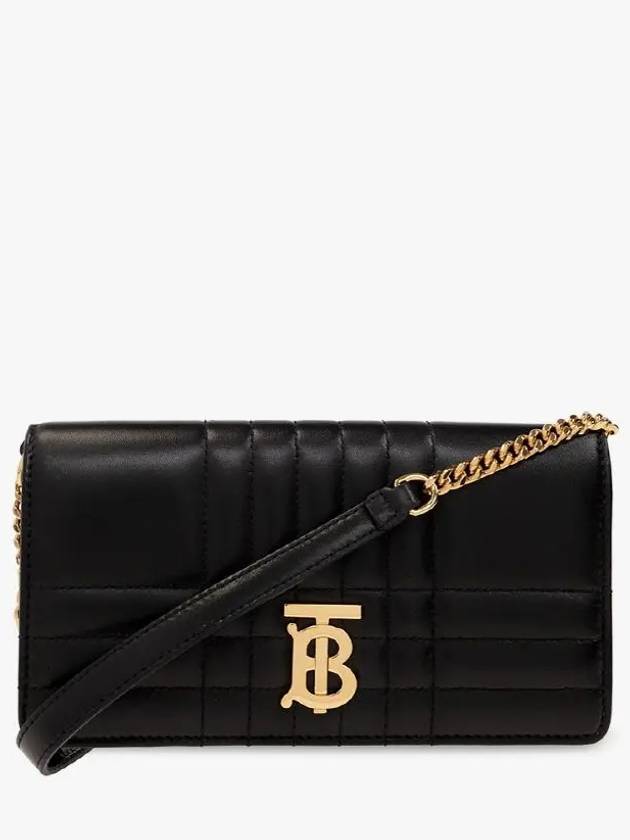 Women's Detachable Strap Quilted Leather Lola Cross Bag Black Light Gold - BURBERRY - BALAAN 2