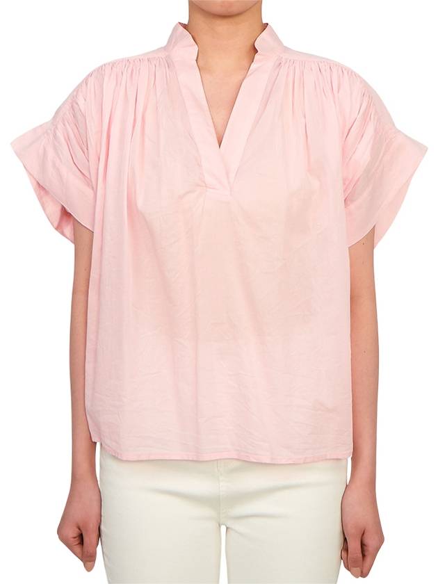 Women's Cory Short Sleeve Blouse Pink - VANESSA BRUNO - BALAAN 1