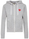 Play Women's Heart Logo Patch Hooded Zip Up P1 T249 1 Gray - COMME DES GARCONS - BALAAN 2