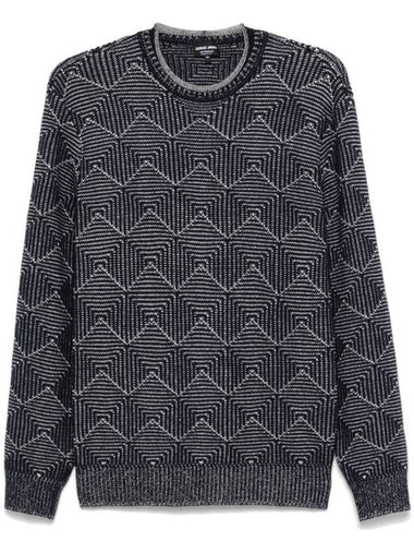 Giorgio Armani Diamond Patterned Jacquard Cashmere Sweater Clothing - GIORGIO ARMANI - BALAAN 1