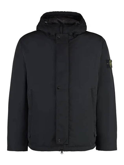 Techno Fabric Hooded Jacket Black - STONE ISLAND - BALAAN 2