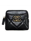 Nineteen Gold CC Logo Lambskin Zipper Card Wallet Black - CHANEL - BALAAN 2