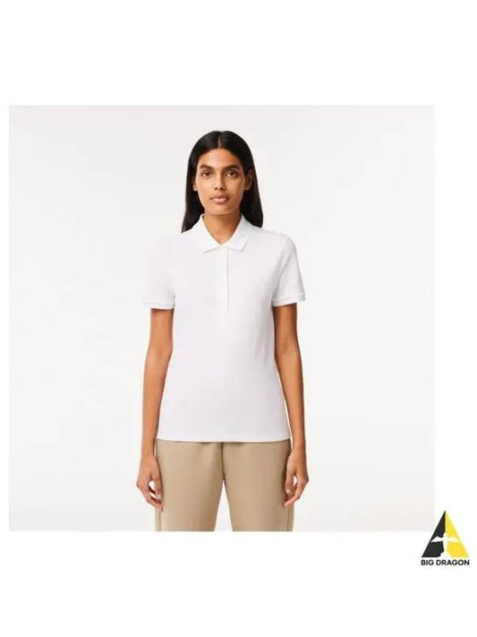 Women s 4 Button Slim Fit Polo Shirt White - LACOSTE - BALAAN 1