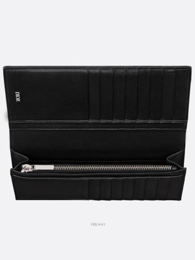 Vertical Oblique Galaxy Calfskin Long Wallet Black - DIOR - BALAAN 4