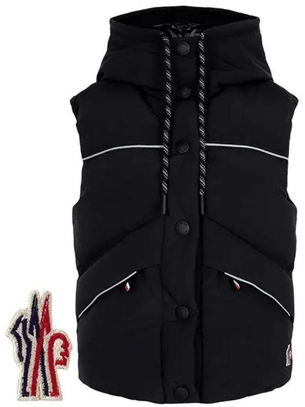 Black Arola Grenoble Hooded Goose Down Vest AROLLA 1A00006 595M6 999 1208877 - MONCLER - BALAAN 1