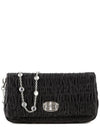 Women's Crystal Satin Cross Bag Black - MIU MIU - BALAAN 2