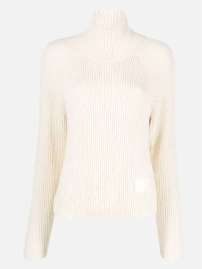 Cotton Wool Blend Turtleneck Ivory - AMI - BALAAN 2