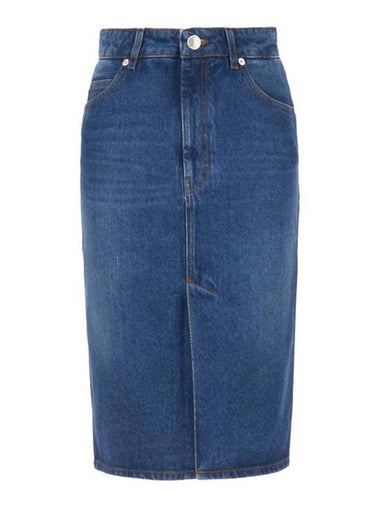 Midi Denim H-Line Skirt Blue - AMI - BALAAN 1