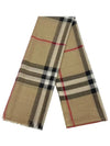 Check Wool Silk Scarf Beige - BURBERRY - BALAAN 5