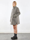 China Collar Side Slit Homespun Half Coat Gray - VOYONN - BALAAN 10