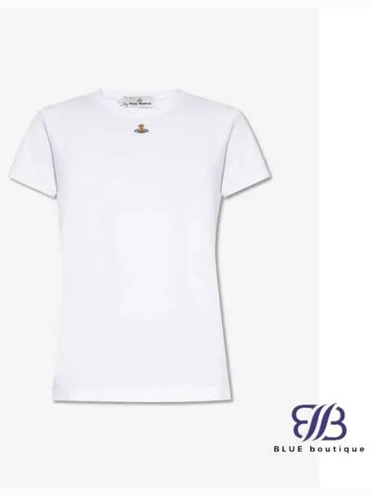 Embroided ORB Peru Short Sleeve T-Shirt White - VIVIENNE WESTWOOD - BALAAN 2