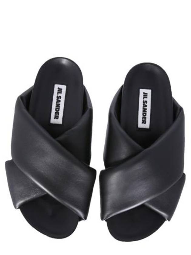 Leather Slide Sandals Black - JIL SANDER - BALAAN 2