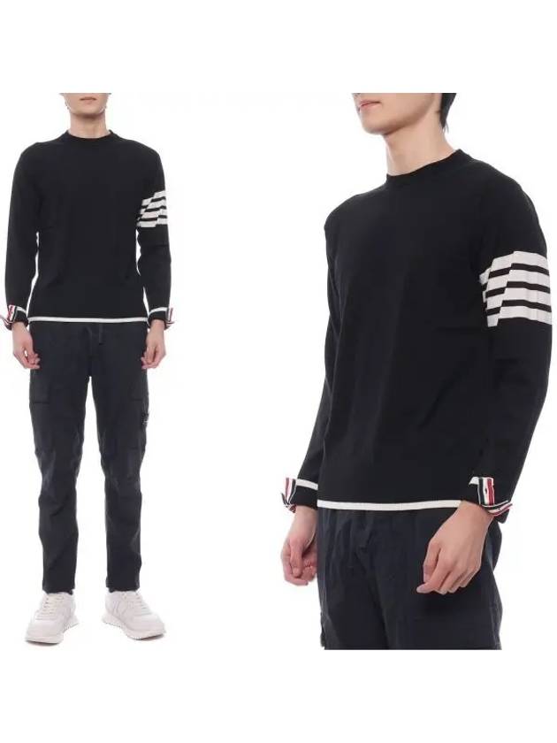 4-Bar Knit Top Black - THOM BROWNE - BALAAN 2