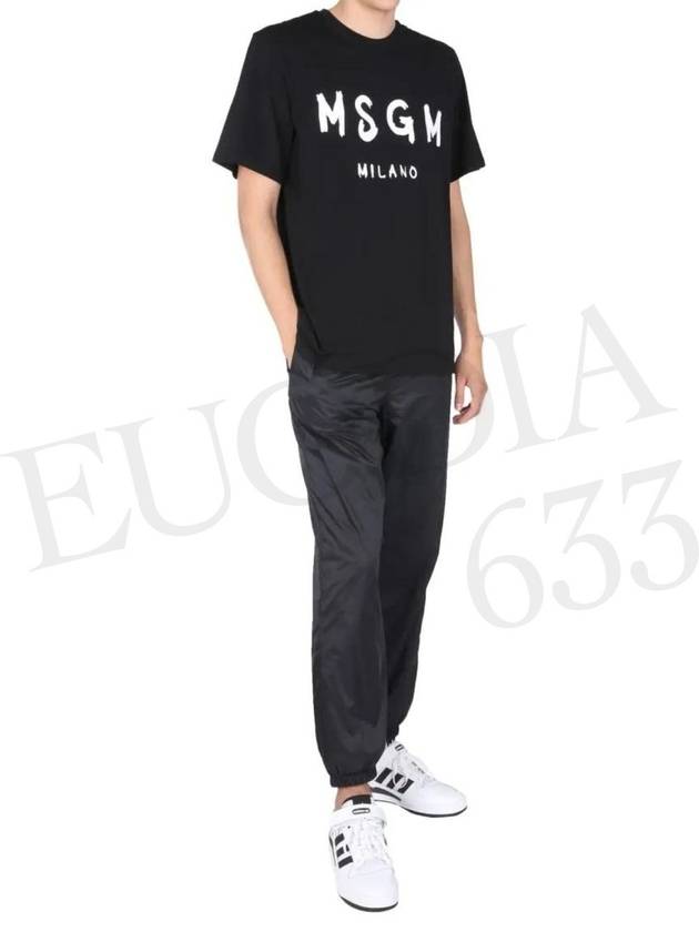 Brushed Logo Short Sleeve T-Shirt Black - MSGM - BALAAN 5