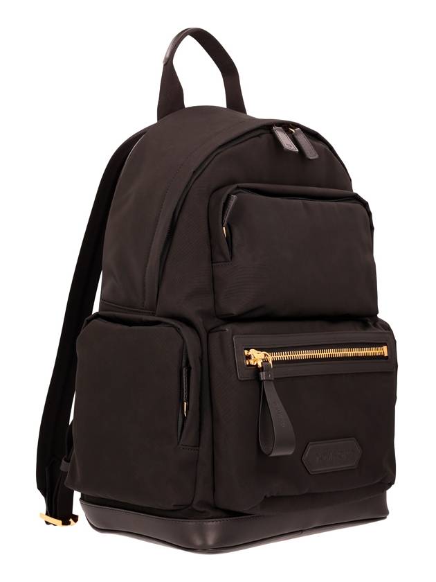 Logo Patch Recycle Nylon Backpack Black - TOM FORD - BALAAN 3