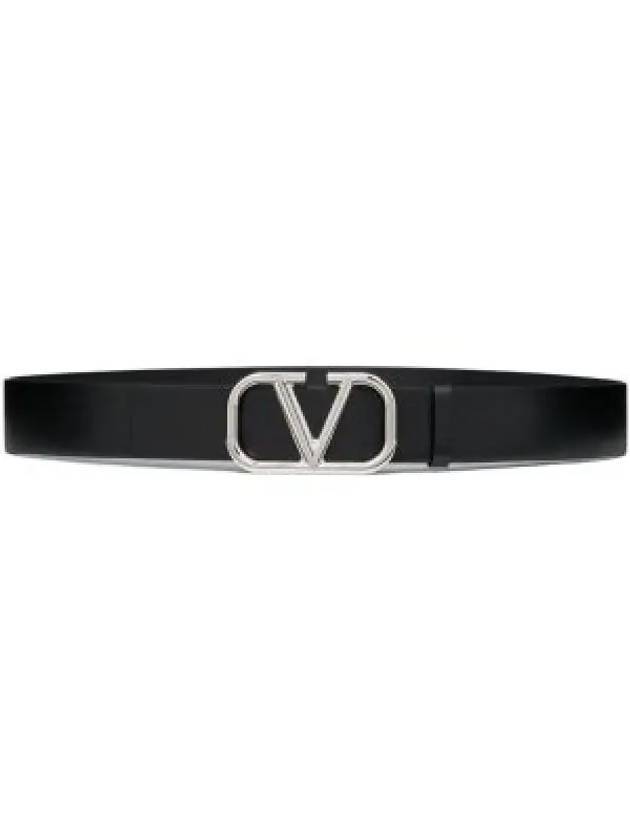 V Logo Signature Belt Black - VALENTINO - BALAAN 1