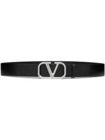 V Logo Signature Belt Black - VALENTINO - BALAAN 1