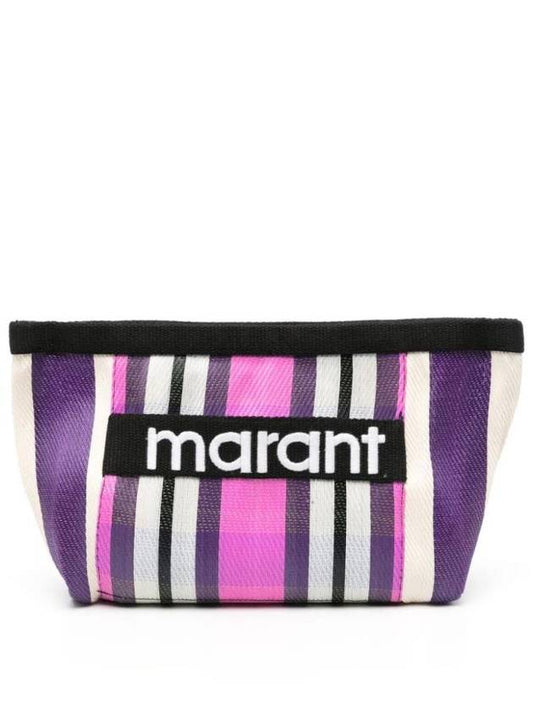 Embroidered Logo Pouch Bag Purple - ISABEL MARANT - BALAAN 1