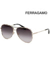 Ferragamo sunglasses SF268S 786 two bridge overfit metal frame Boeing fashion - SALVATORE FERRAGAMO - BALAAN 1