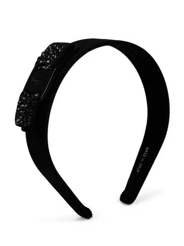 Vara Bow Swarovski Hairband Black - SALVATORE FERRAGAMO - BALAAN 2