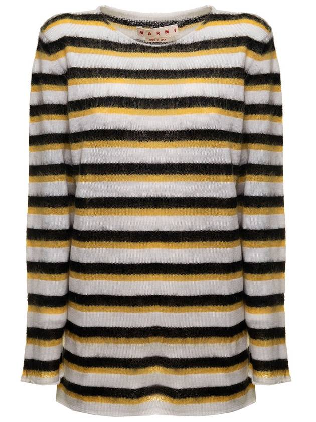 Striped Wool Knit Top White - MARNI - BALAAN 1