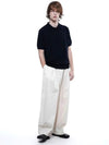 Linen Two-tuck Wide Pants Oatmeal - CHANCE'S NOI - BALAAN 7