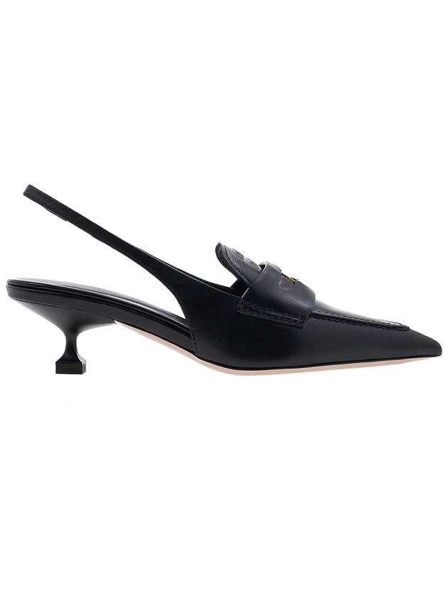 Leather Penny Slingback Heels Black - MIU MIU - BALAAN 3