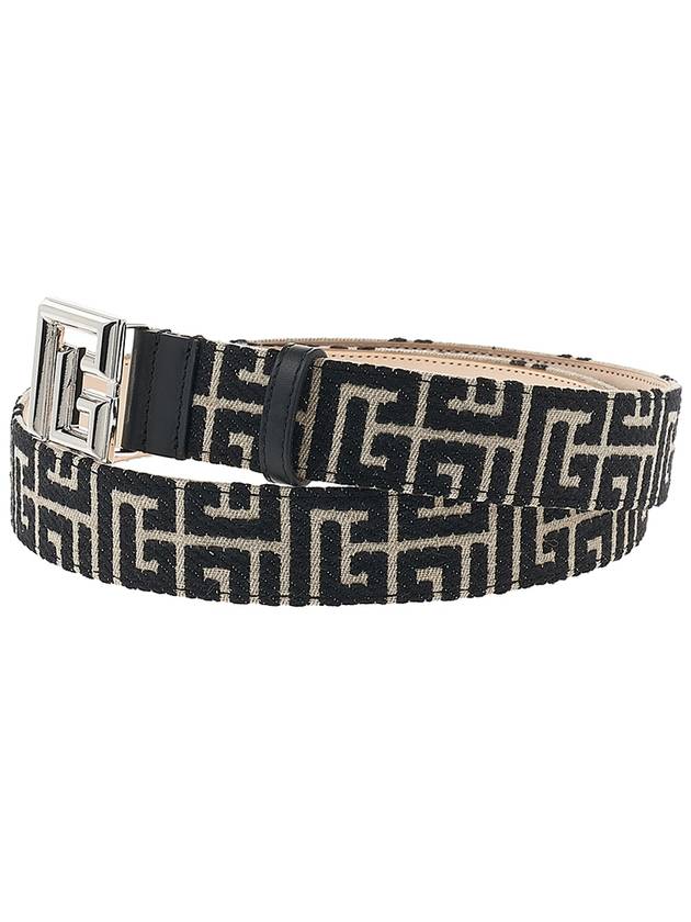 B Buckle Monogram Belt Black - BALMAIN - BALAAN.