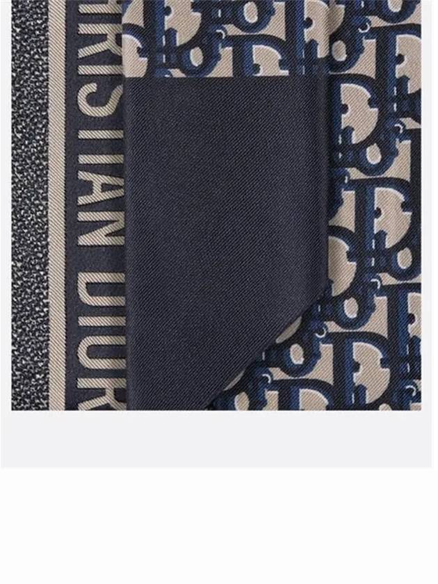 Oblique Mitzah Silk Twill Scarf Navy - DIOR - BALAAN 6