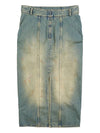 Denim Ruffle H-Line Skirt Dirty Wash - MAISON MARGIELA - BALAAN 3