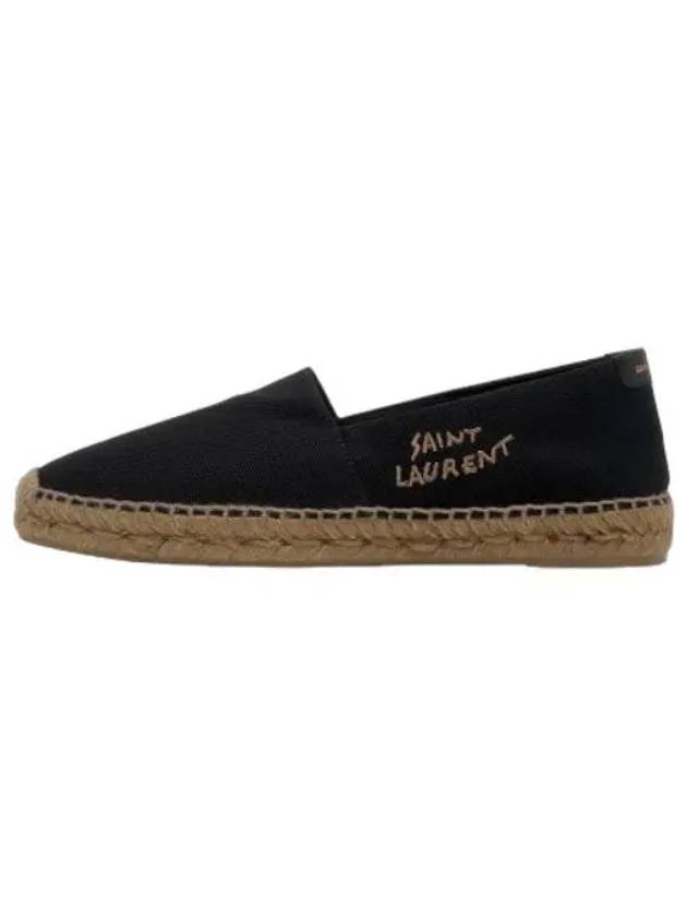 Embroidered espadrille black sneakers - SAINT LAURENT - BALAAN 1