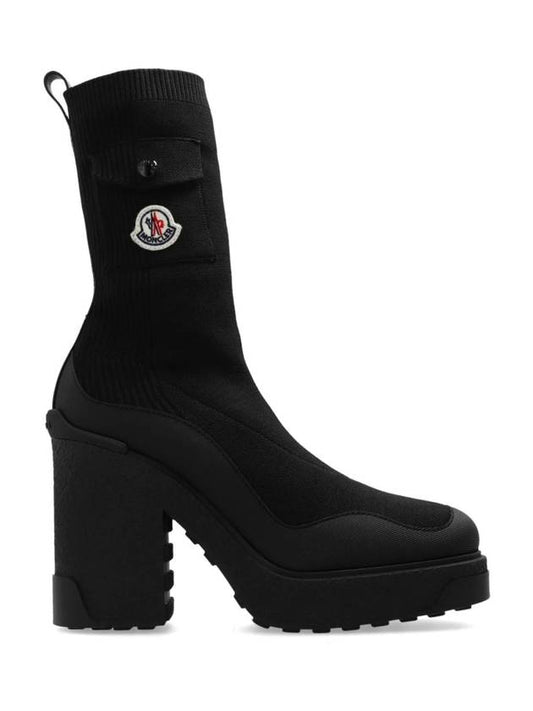 Women's Sflora Pocket Knit Ankle Middle Boots Black - MONCLER - BALAAN 1