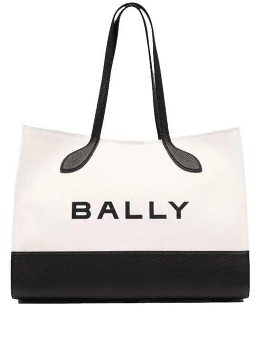 Keep-On Cotton Tote Bag Ivory - BALLY - BALAAN 1