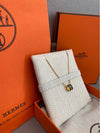 Mini Pop H Pendant Necklace Gold Noir - HERMES - BALAAN 3