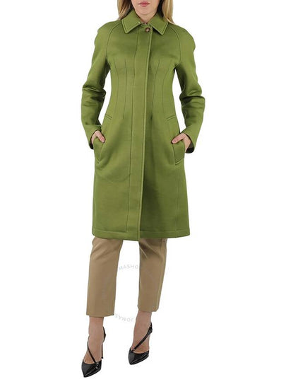 Women's Bonded Neoprene Single Coat Green - BURBERRY - BALAAN 2