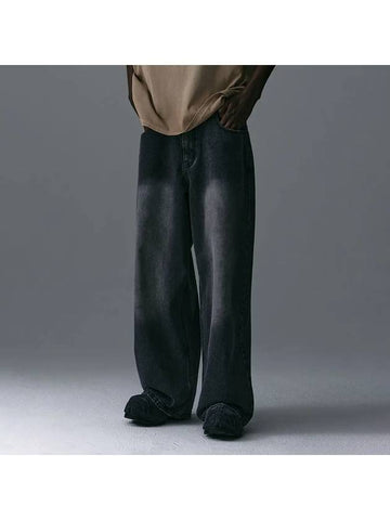 Brushed wide denim pants gray - THEANTIPLATFORM - BALAAN 1