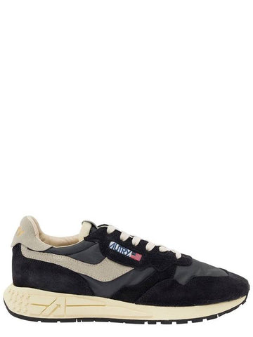 'Reel Wind' Black Low Top Sneakers With Logo Detail In Suede Man - AUTRY - BALAAN 1