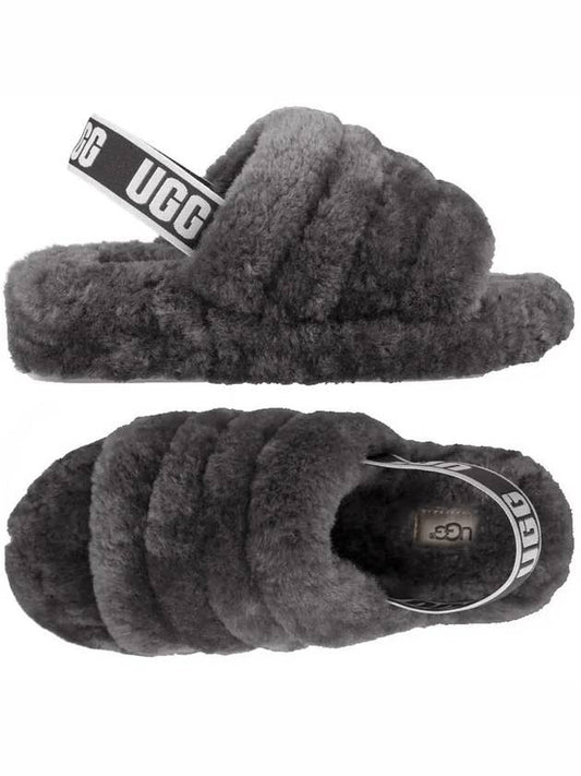 Fluffy Yes Sandals Charcoal - UGG - BALAAN 2