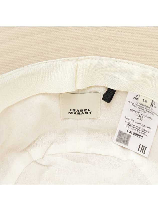 Haley Embroidered Logo Bucket Hat Ivory - ISABEL MARANT - BALAAN 8