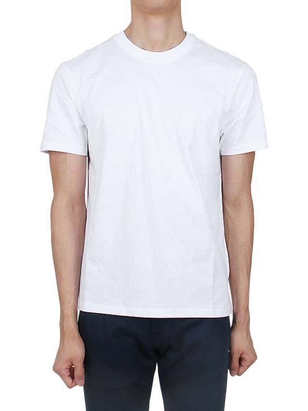 Embroidered Logo Cotton Short Sleeve T-Shirt White - AMI - BALAAN 2