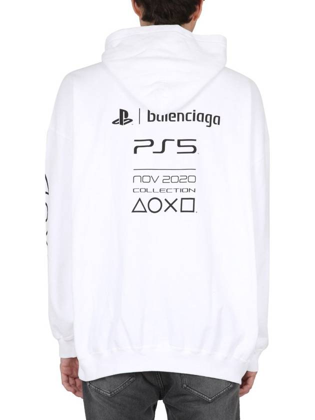 PS5 logo print overfit hoodie white - BALENCIAGA - BALAAN 4