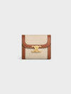 Women's Triomphe Small Textile Calfskin Wallet Natural Tan - CELINE - BALAAN 2