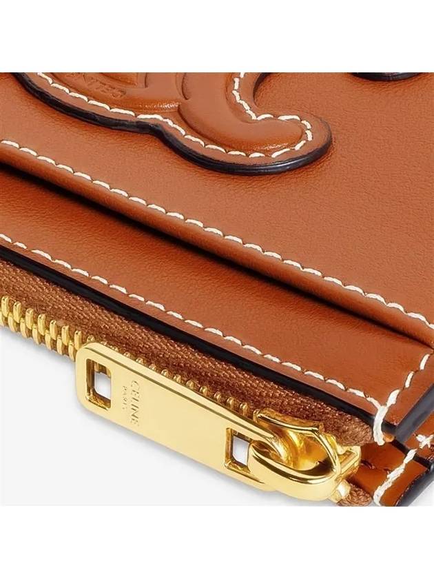 Zipper Smooth Lambskin Card Wallet Tan - CELINE - BALAAN 5