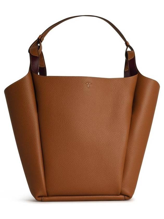 Leather Medium Bucket Bag Brown - TOD'S - BALAAN 4