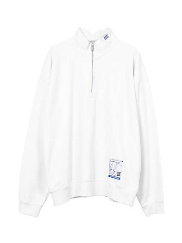 Stand Collar Half Zip Sweatshirt White - MAISON MIHARA YASUHIRO - BALAAN 2