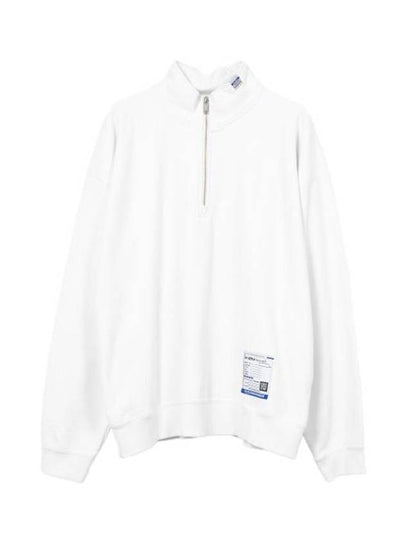 Stand Collar Half Zip Sweatshirt White - MAISON MIHARA YASUHIRO - BALAAN 2