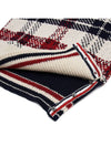 Tartan Check Jacquard Wool Mohair Knit Top Red Beige - THOM BROWNE - BALAAN 6