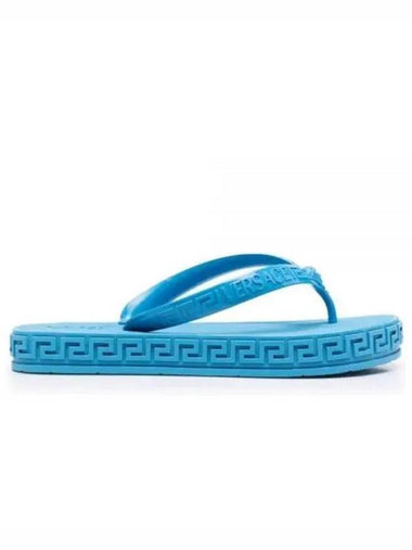 Women s Greca Flip Flops Blue 1003737 1A02753 - VERSACE - BALAAN 1