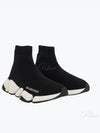 Women's Speed 2.0 Trainer Black Knit White Sole High Top Sneakers Black - BALENCIAGA - BALAAN 2