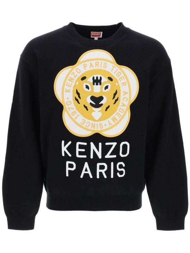 Tiger Academy Logo Knit Top Black - KENZO - BALAAN 2